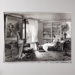 Póster Senhora Recamier no Abbaye-auxiliar-Bois
