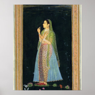 Póster Senhora segurando uma flor, do Pequeno Álbum do Pe