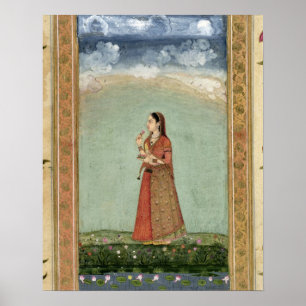 Poster Senhora segurando uma tigela de rosas, do Pequeno 