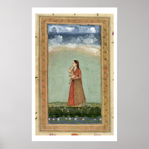 Poster Senhora segurando uma tigela de rosas, do Pequeno 