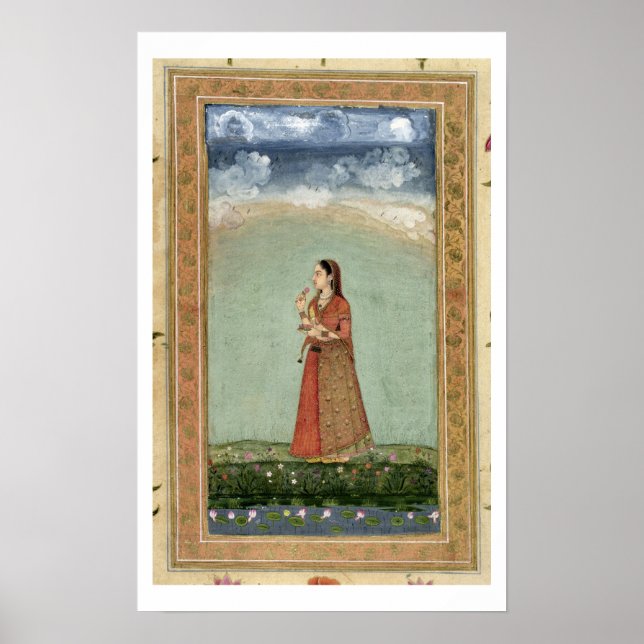 Poster Senhora segurando uma tigela de rosas, do Pequeno  (Frente)