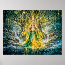 Senhora Sob a Árvore do Mundo Fantasia Encantada