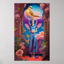 Senhora sonolenta de pijama azul