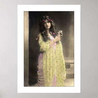 Poster senhora vitoriosa, cabelos compridos