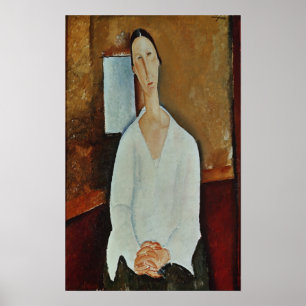 Póster Senhora Zborowska com mãos Clasped, c.1917