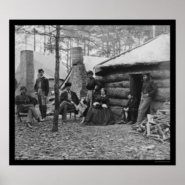 Póster Senhoras e oficiais na estação Brandy, VA 1864 (Frente)