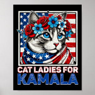 Poster Senhoras Para Kamala Funny Cat 2024 Presidente Kam