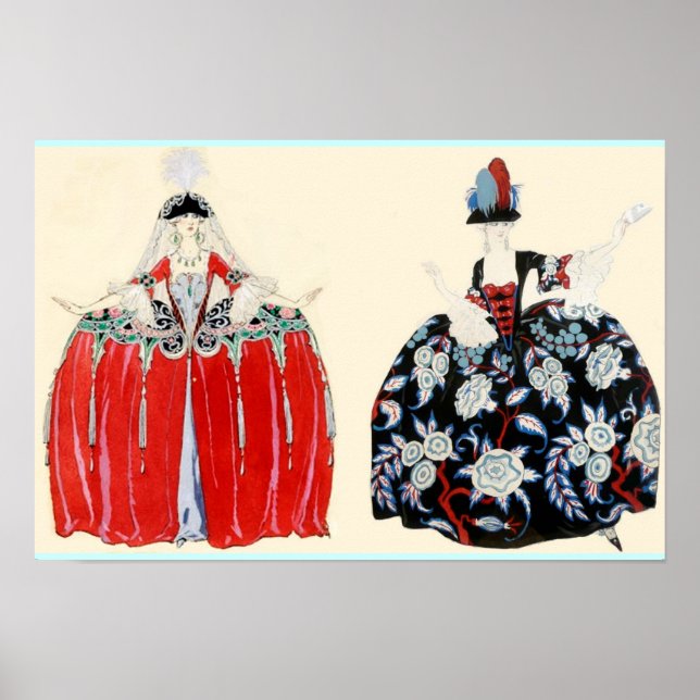 PÓSTER SENHORAS ROCOCÓ BELEZA, DESIGNER DE MODA E ROUPAS (Frente)