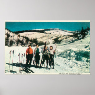 Póster Senhoras SkiingWashington do parque estadual do