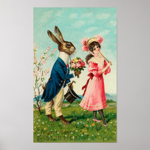 Póster Senhorita cortadora de coelho cavalheiro na Pásco