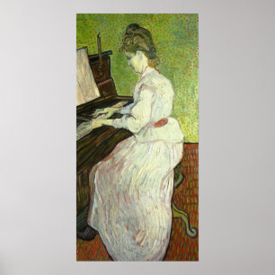 Póster Senhorita Gachet no piano por Van Gogh