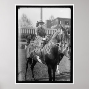 Póster Senhorita Munn e seu cavalo cerca de 1910-17
