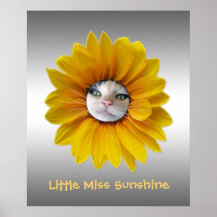 Póster Senhorita pequena Luz do sol Smiling Gato