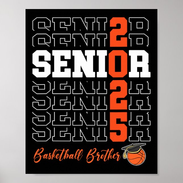 Poster Senior 2025 Sketll Brother Gift Cl Of 2025 Proud B (Frente)