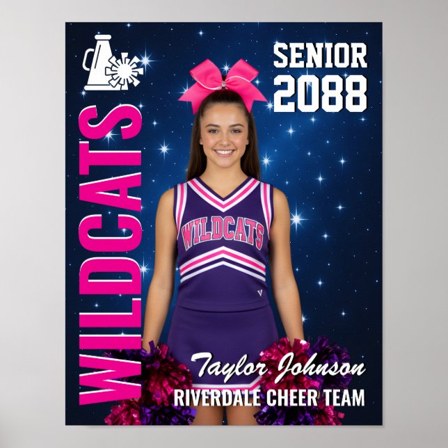 Poster Senior Cheer Team Cheerleading Star Photo Sports (Frente)