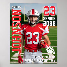 Poster Senior Football Team Photo Gift Sports Player