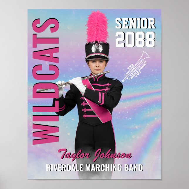 Poster Senior Marching Band Custom Photo Gift Sports (Frente)