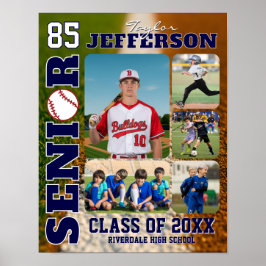 Poster Senior Night Baseball Player Sports Photo Collage