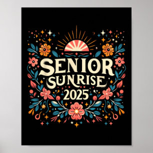 Poster Senior Sunrise 2025 Ensino Médio Vintage Flor Selv