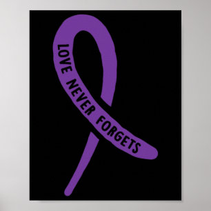 Poster Sensibilização Amor Nunca Esquece Fita Roxa