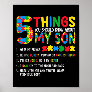 Poster Sensibilização Autismo Camisa 5 Coisas Que Você De