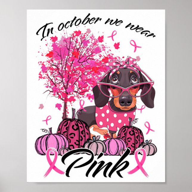 Poster Sensibilização do Cancer da Mama Em outubro Vestim (Frente)