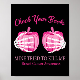 Poster Sensibilização do Cancer da Mama Verifique o esque