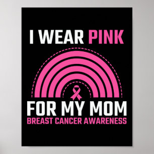 Poster Sensibilização do Cancer de Fita Eu Visto Rosa Par