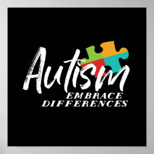 Póster Sensibilização e suporte do Autismo Aceitam Dife