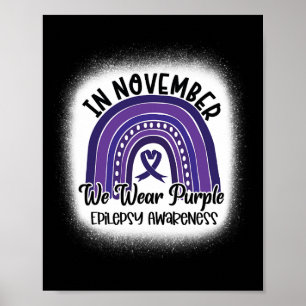 Poster Sensibilização Epilepsia Branqueada Rainbow Purple
