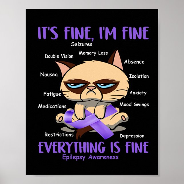 Poster Sensibilização Epilepsy Cat Sua Batalha É Minha Gi (Frente)