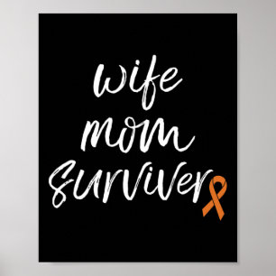 Poster Sensibilização Laranja Esposa Mãe Sobrevivente