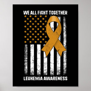 Poster Sensibilização Laranja Fita Usa Bandeira Guerreira