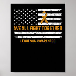 Poster Sensibilização Laranja Fita Usa Bandeira Guerreira