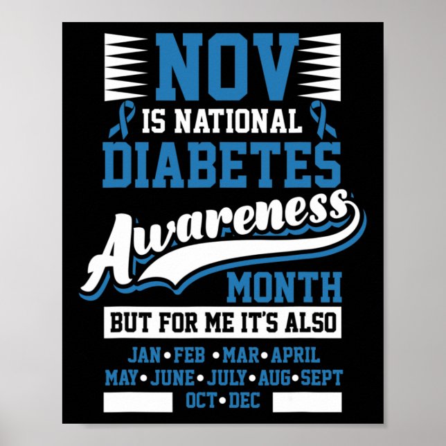 Poster Sensibilização para a diabetes Mês T1 T2 (Frente)