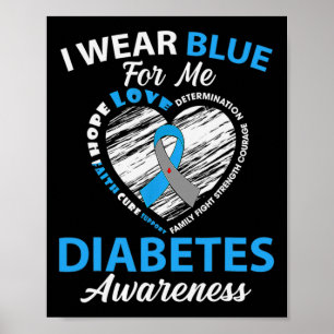 Poster Sensibilização Para A Diabetes Tipo 1 2 Em Novembr