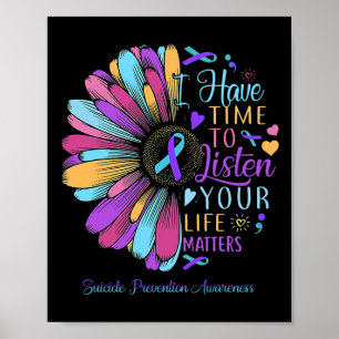 Poster Sensibilização Para A Prevenção Do Suicídio Tenho 