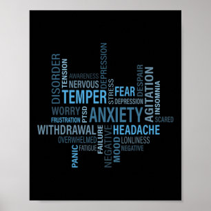 Poster Sensibilização para a saúde mental Ansiedade Depre