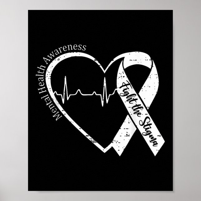 Poster Sensibilização Para A Saúde Mental Combater O Gre  (Frente)