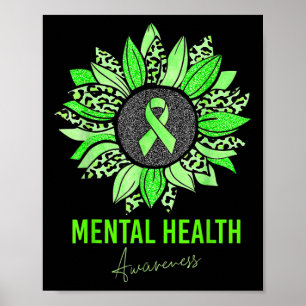 Poster Sensibilização Para A Saúde Mental Leopardo Sunflo