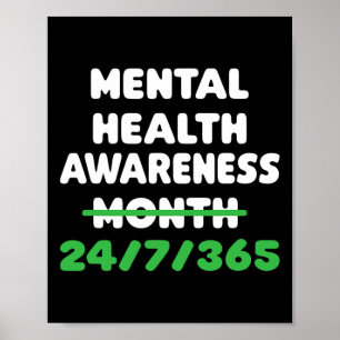 Poster Sensibilização Para A Saúde Mental Na Prevenção Do