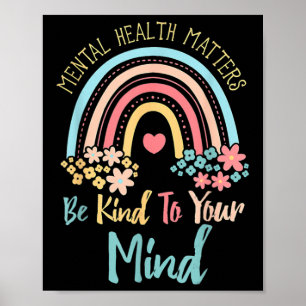 Poster Sensibilização Para A Saúde Mental Seja Amável Par