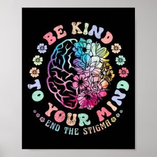 Poster Sensibilização Para A Saúde Mental Seja Amável Par
