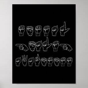 Poster Sensibilização para a saúde mental - Sinal de ASL 