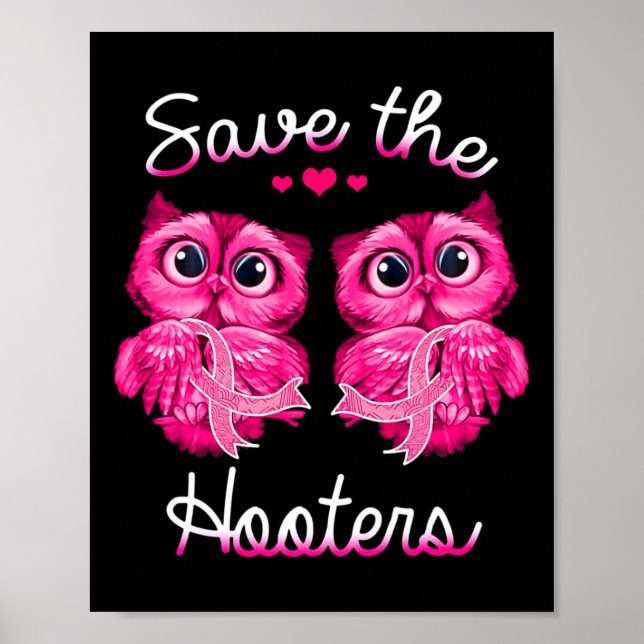 Poster Sensibilização Para O Cancer Da Mama Salve Os Hoot (Frente)