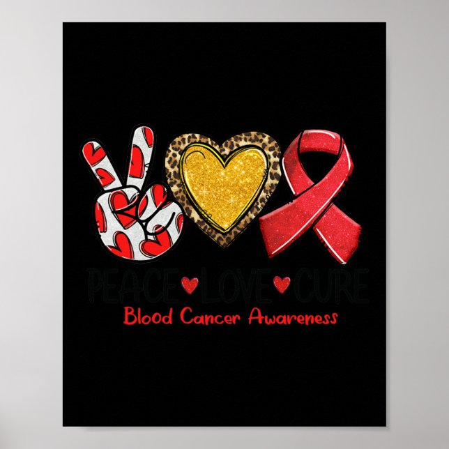 Poster Sensibilização para o Cancer Sanguíneo Paz Amor Cu (Frente)