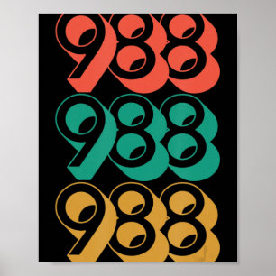 Poster Sensibilização para o Suicídio - 988 - Prevenção d