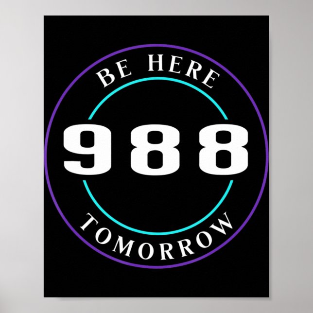 Poster Sensibilização para o Suicídio 988 - Prevenção do  (Frente)