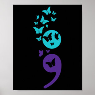 Poster Sensibilização para o suicídio do semicolão Saúde