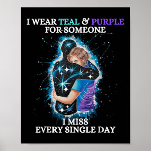 Poster Sensibilização Suicida Eu Visto Teal & Purple